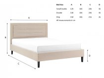 Ortase bedstead in pink fabric