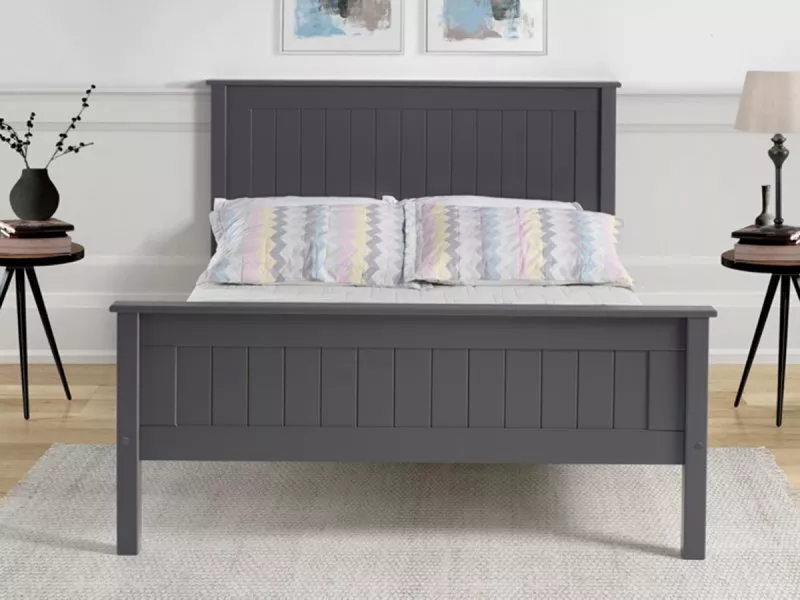 Dark grey clearance wood bed frame