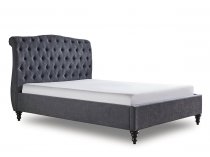 Vino bedstead in dark grey fabric