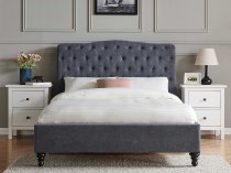 Vino bedstead in dark grey fabric