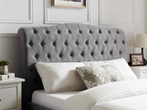 Vino bedstead in light grey fabric